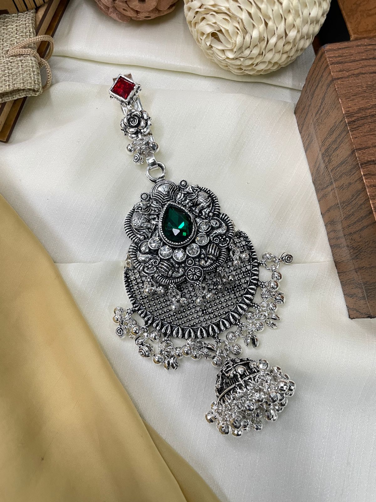 Floral Silver Antique Juda pin - Abdesignsjewellery