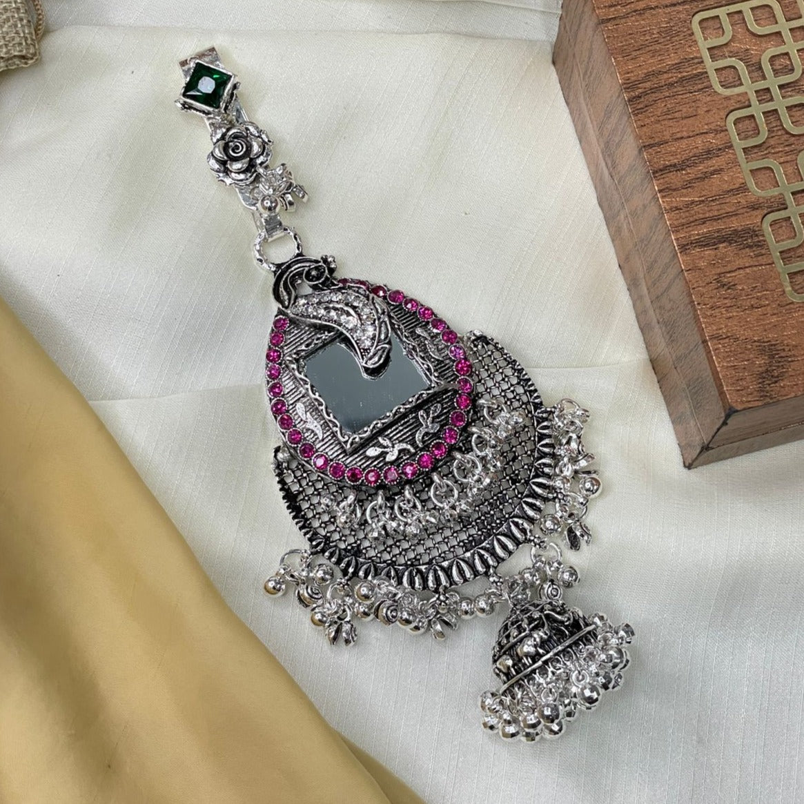 Pink Fancy Silver Antique Juda pin