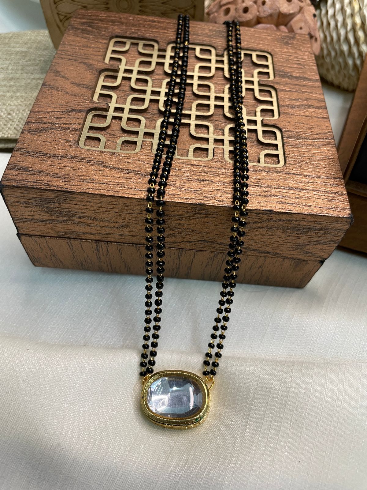 Antique Unique Polki Oval Mangalsutra - Abdesignsjewellery