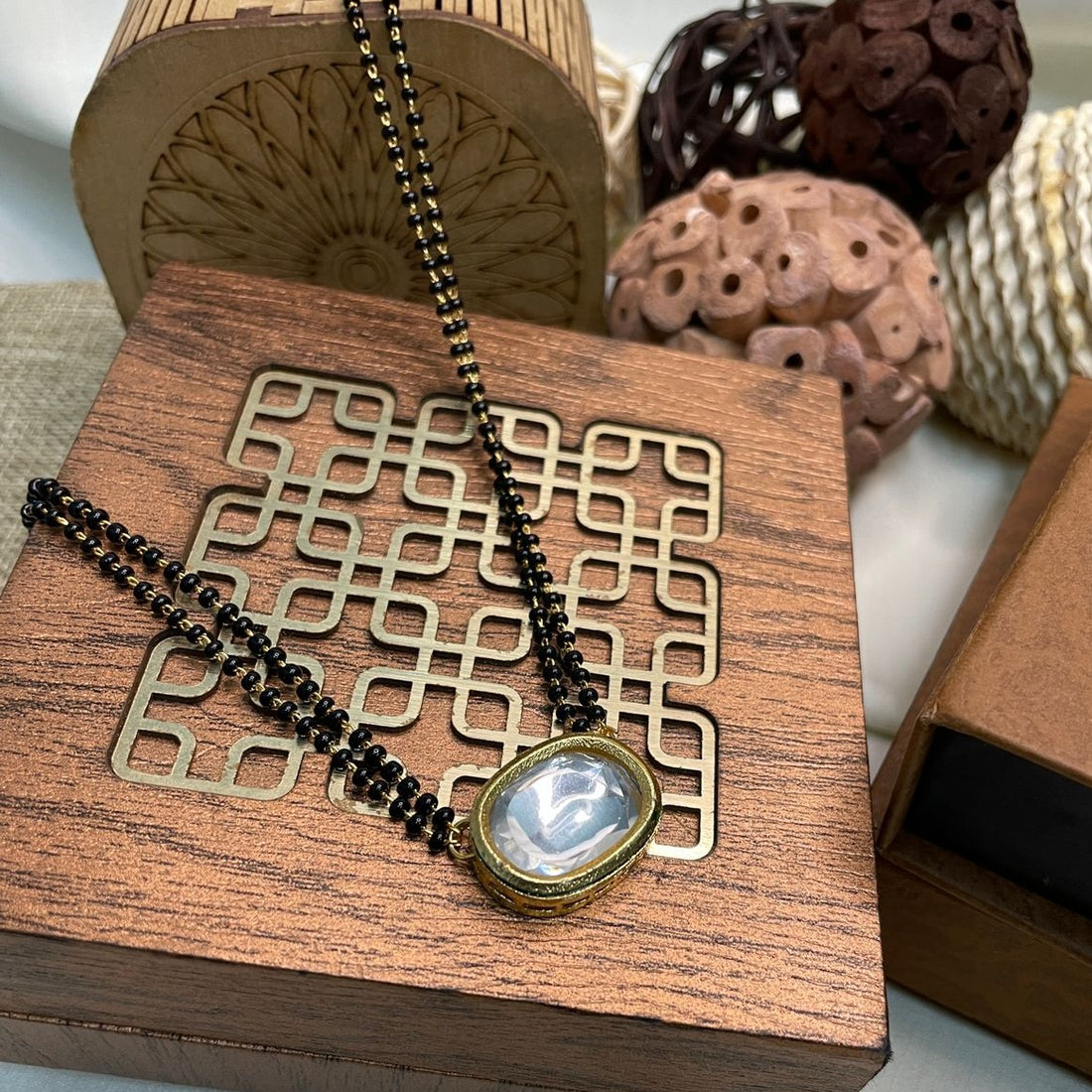 Antique Unique Polki Oval Mangalsutra - Abdesignsjewellery