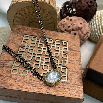 Antique Unique Polki Oval Mangalsutra - Abdesignsjewellery