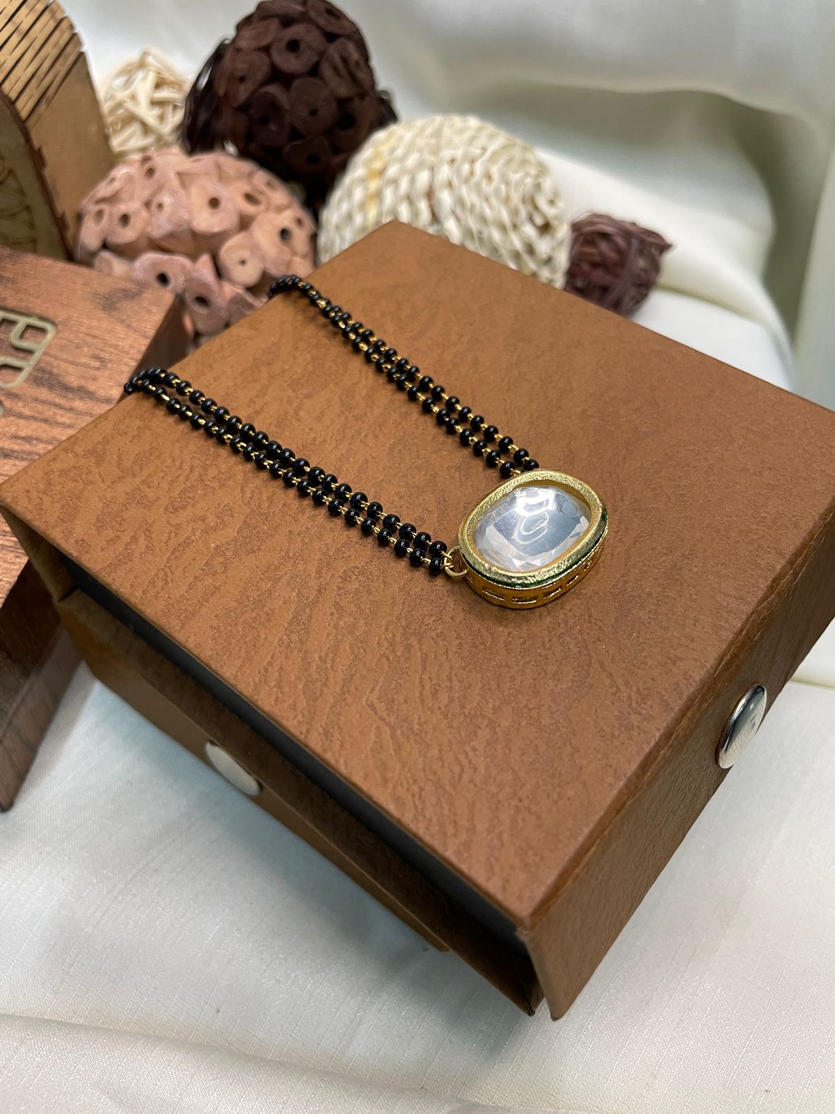 Antique Unique Polki Oval Mangalsutra - Abdesignsjewellery