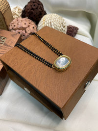 Thumbnail for Antique Unique Polki Oval Mangalsutra - Abdesignsjewellery