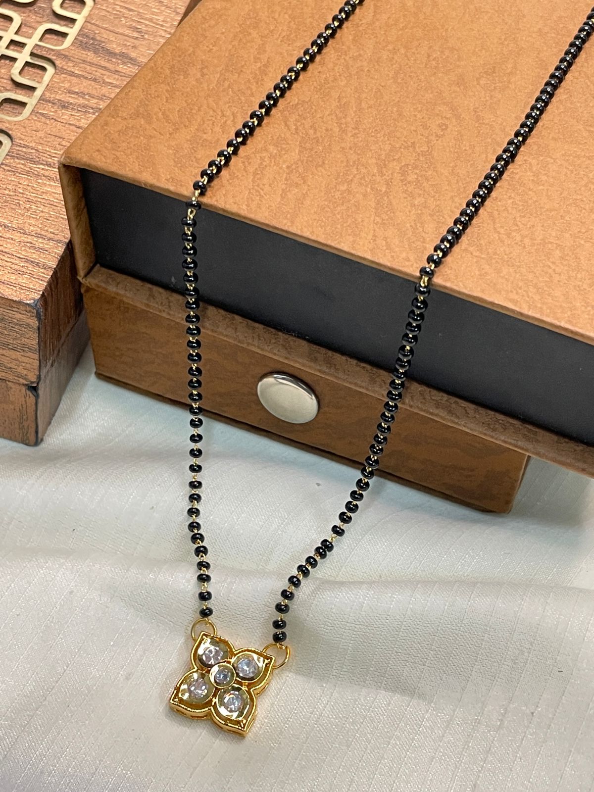 Stylish Unique Flower Polki Mangalsutra - Abdesignsjewellery