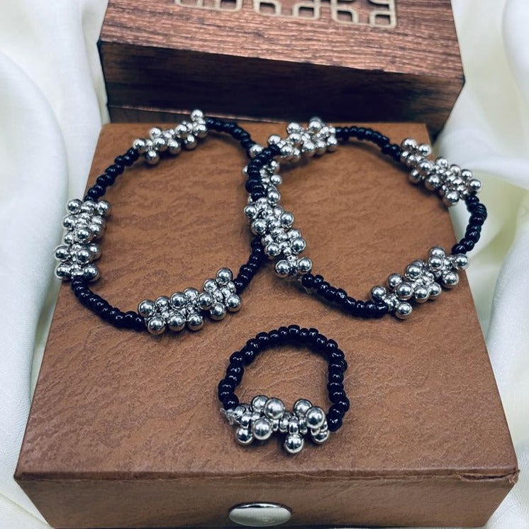 Elegant Silver Gungru Bracelet Combo - Abdesignsjewellery