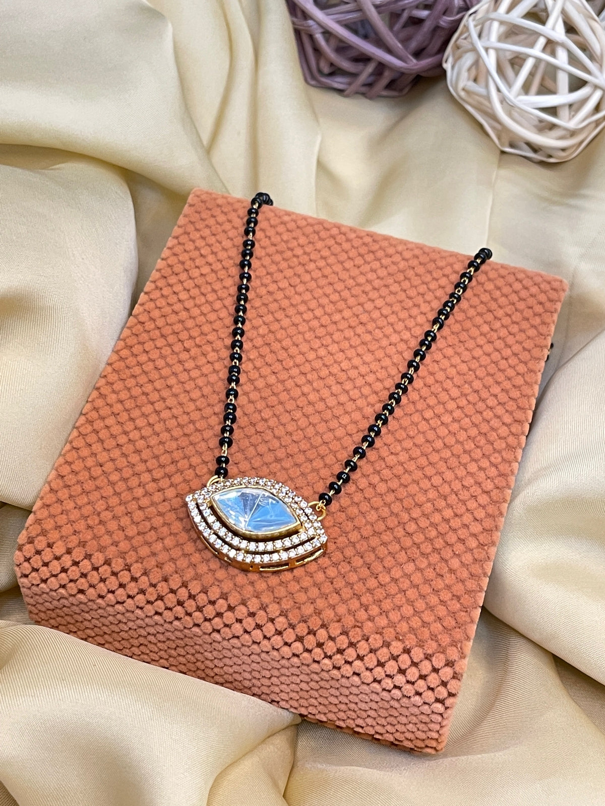 Gold Marquis Polki Mangalsutra - Abdesignsjewellery