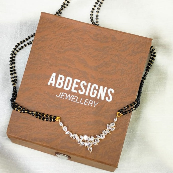 Elegant Trance Cluster Diamond Stone Mangalsutra - Abdesignsjewellery