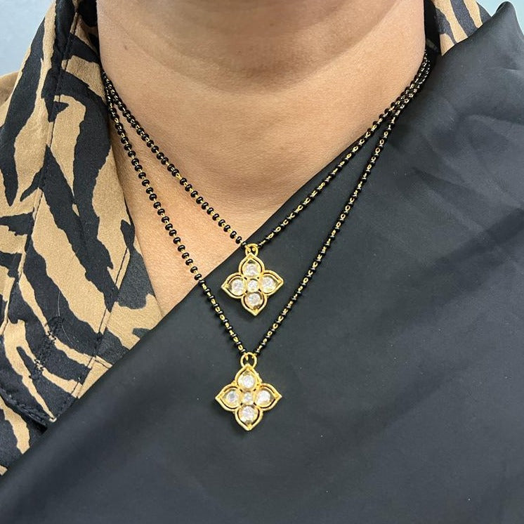 High Quality Contemporary Unique Flower Polki Mangalsutra