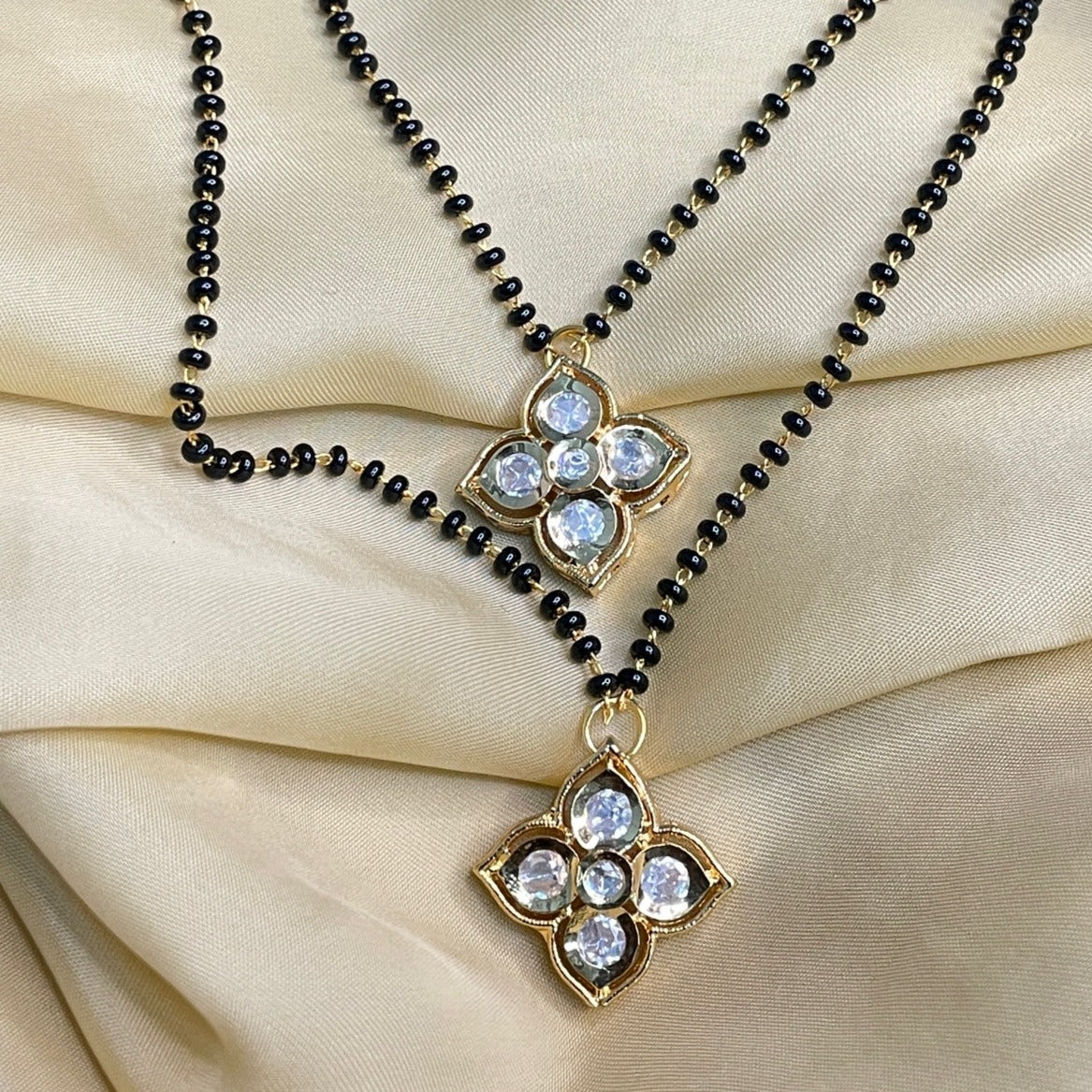 High Quality Contemporary Unique Flower Polki Mangalsutra