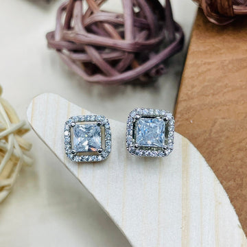 High Quality Tiny Square Cz Earring