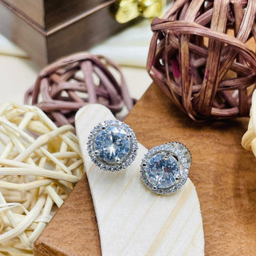 Exclusive Celebrity Style Round AmericanDiamond Studs - Abdesignsjewellery