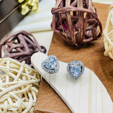 Exclusive Heart Shape Cz Diamond Studs - Abdesignsjewellery