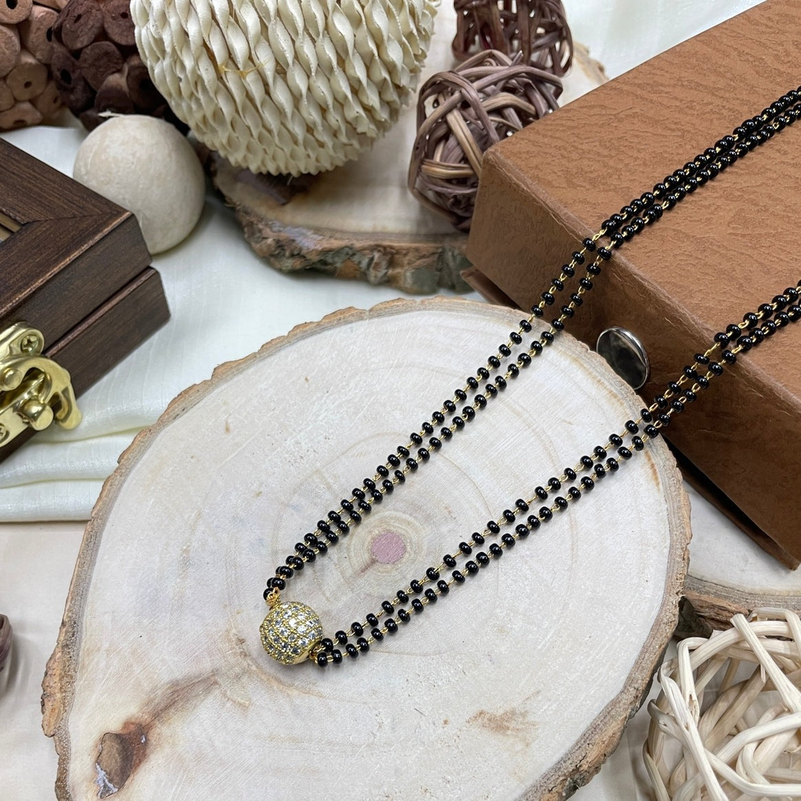 Sleek Antique One Golden Ball Mangalsutra - mangalsutra by Abdesigns Jewellery
