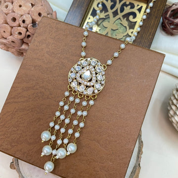 Uncut Moissanite Polki Kundan Pendent Set Necklace