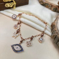 Thumbnail for High Quality Rose Gold Charm Hand Bracelet Combo