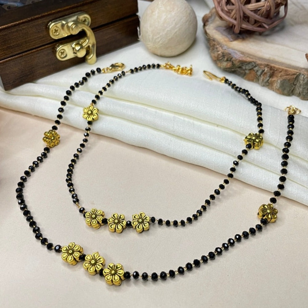 Elegant Flower Shape Crystal Bead Anklet - Abdesignsjewellery