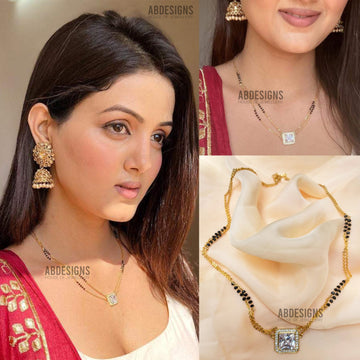 Sumati Singh Inspired From Kismat Ki Lakeeron Se Oversized American Diamond Mangalsutra - Abdesignsjewellery