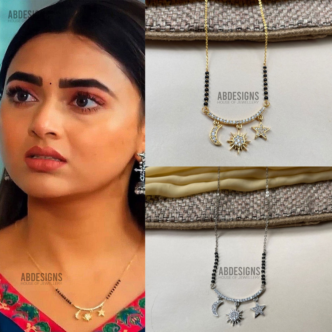 Tejasswi Prakash Inspired From Naagin-6 Gold Solaris Hanging Charm Mangalsutra - Abdesignsjewellery
