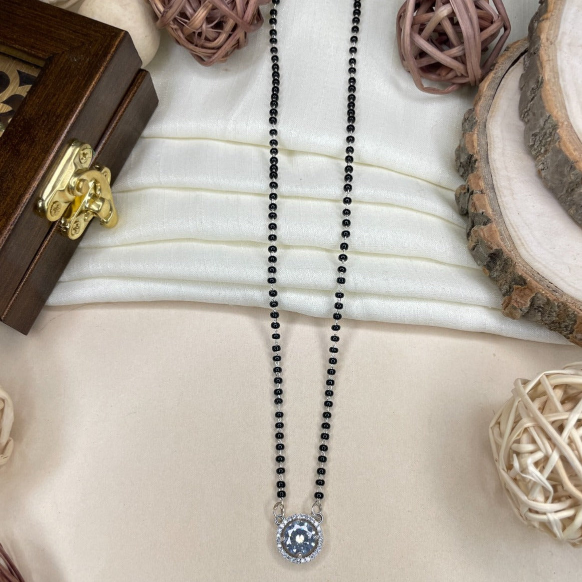 Karishma Tanna Wedding Inspired Round Stone Mangalsutra