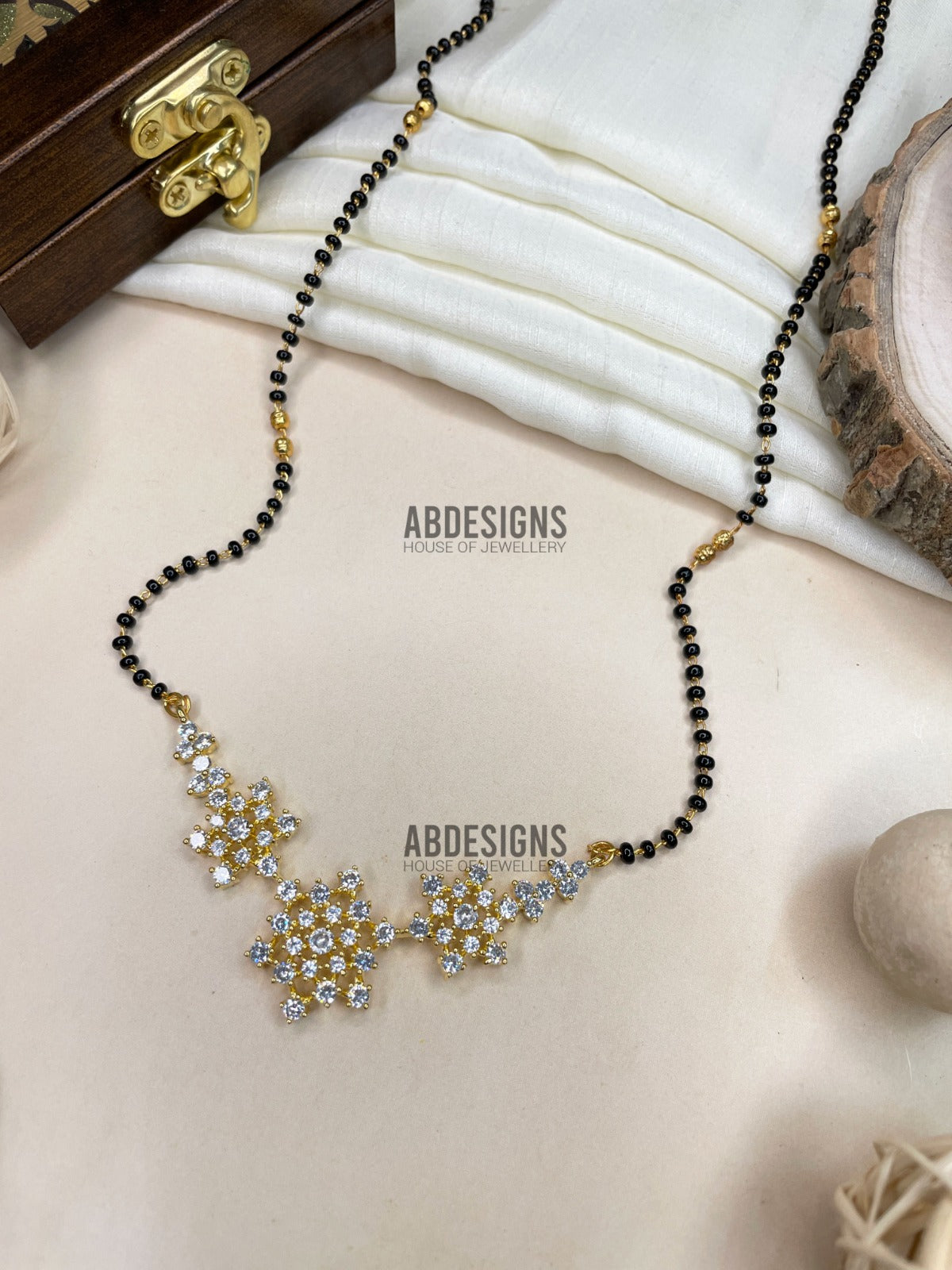 Rupali Ganguly Inspired From Anupamaa Gold Plated Diamond Flower Mangalsutra