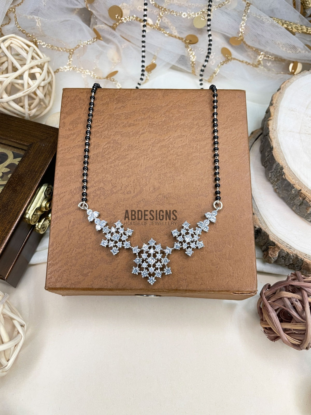 Rupali Ganguly Inspired From Anupamaa Gold Plated Diamond Flower Mangalsutra