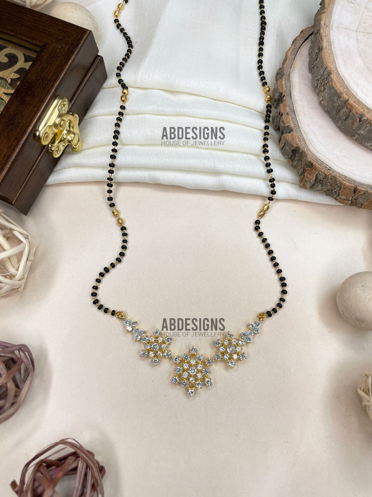 Rupali Ganguly Inspired From Anupamaa Gold Plated Diamond Flower Mangalsutra