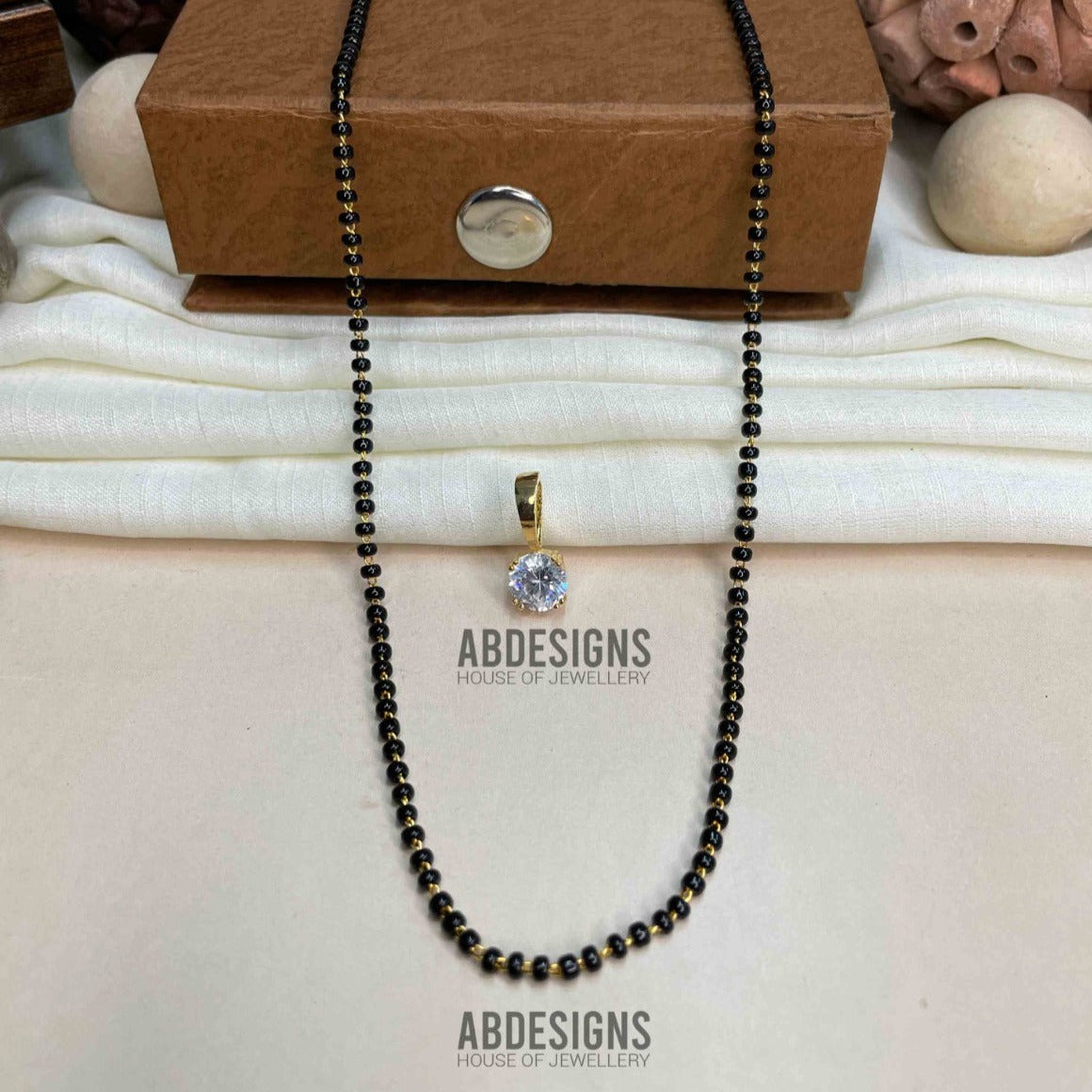 Deepika Padukone Wedding Insprired Golden Solitaire Mangalsutra - Abdesignsjewellery