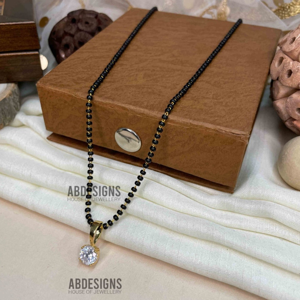 Deepika Padukone Wedding Insprired Golden Solitaire Mangalsutra - Abdesignsjewellery