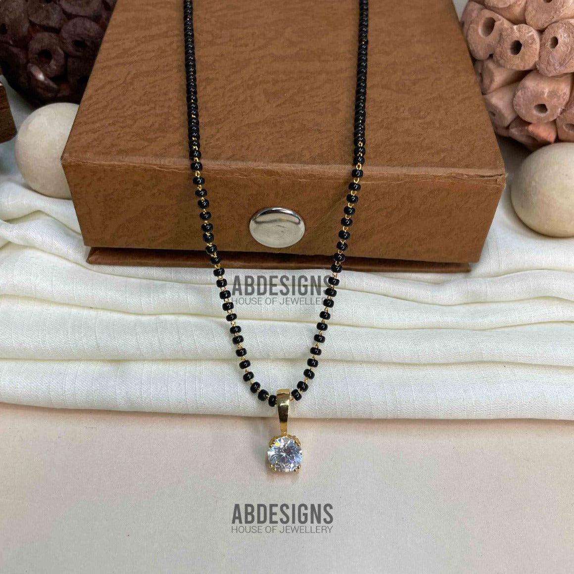 Deepika Padukone Wedding Insprired Golden Solitaire Mangalsutra - Abdesignsjewellery