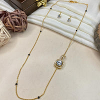 Thumbnail for Beautiful Gold Plated Solitaire Diamond Mangalsutra