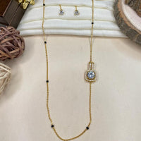 Thumbnail for Beautiful Gold Plated Solitaire Diamond Mangalsutra - Abdesignsjewellery