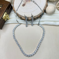 Thumbnail for Dainty Cute Silver Diamond Necklace
