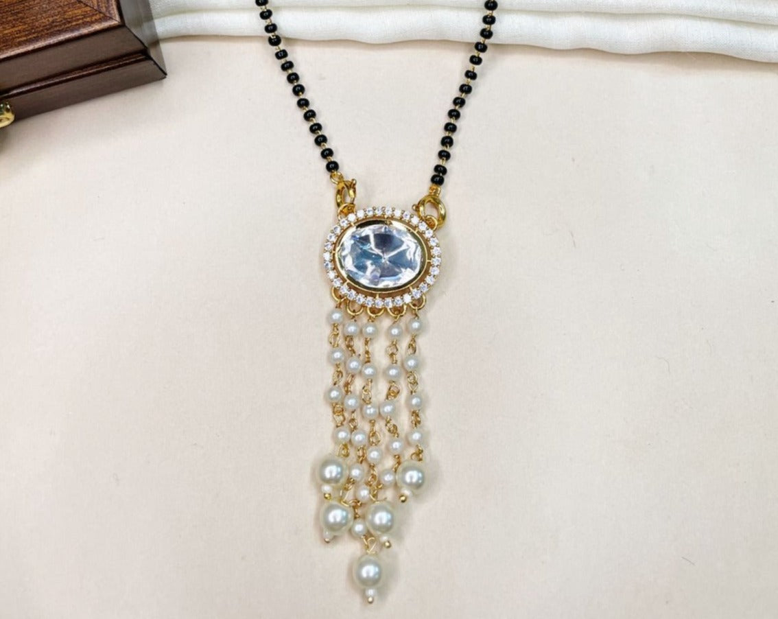 Enthralling Gold Polki Kundan Mangalsutra - Abdesignsjewellery