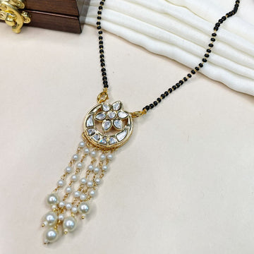 Beautiful Floral Polki Mangalsutra - Abdesignsjewellery