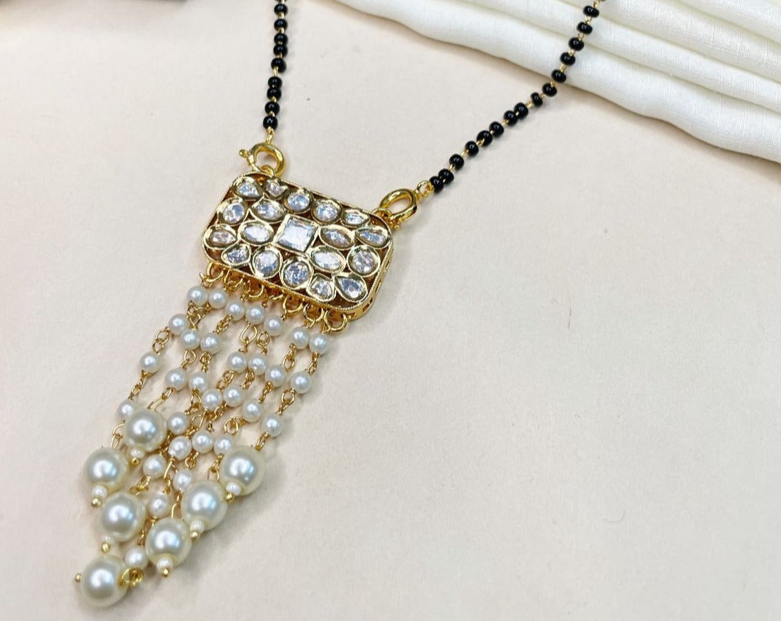 Enthralling Gold Polki Kundan Mangalsutra - Abdesignsjewellery