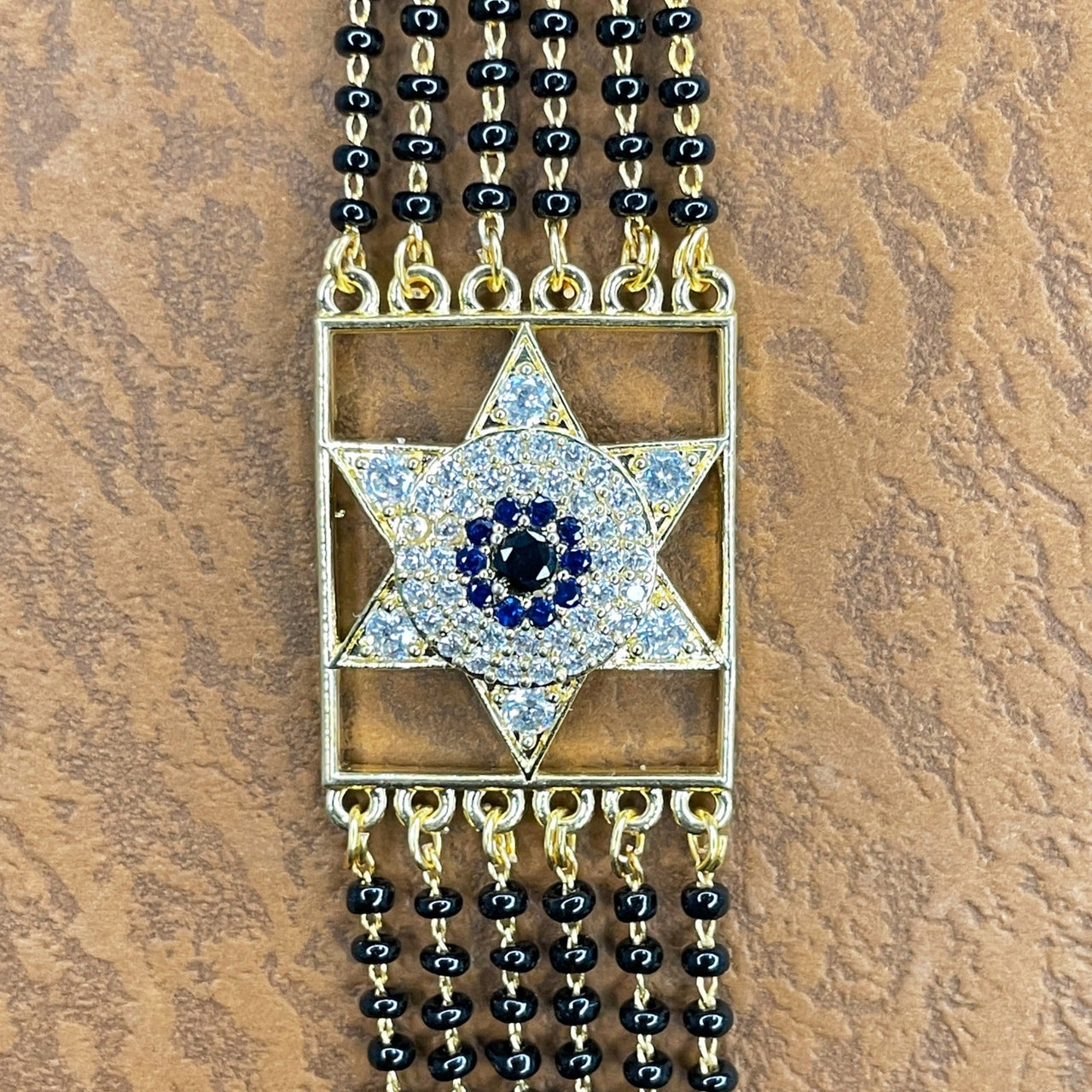Gold Plated Evil Eye Star Mangalsutra Bracelet - Abdesignsjewellery