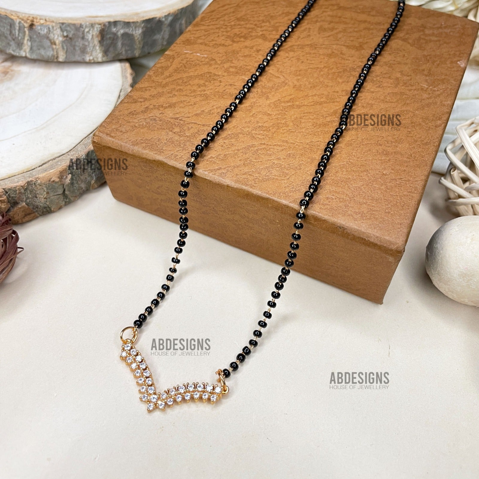 Divyanka Tripathi Wedding Inspired Premium Gold AD Stone Mangalsutra - Abdesignsjewellery