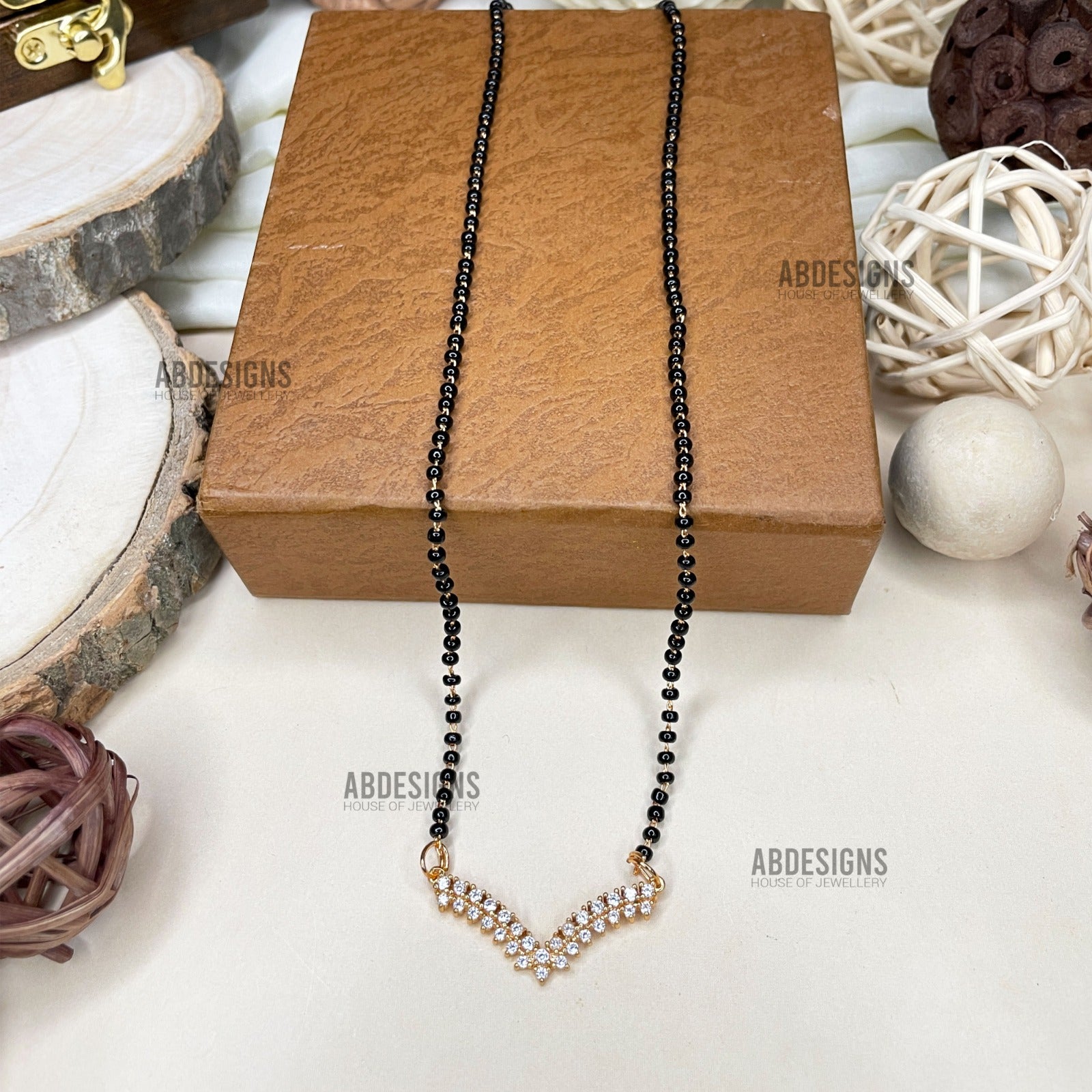 Divyanka Tripathi Wedding Inspired Premium Gold AD Stone Mangalsutra - Abdesignsjewellery