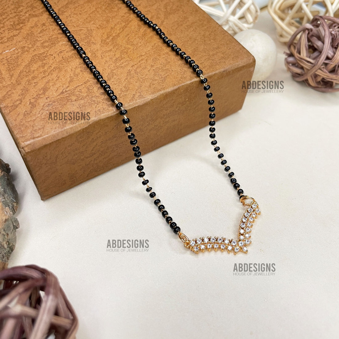 Divyanka Tripathi Wedding Inspired Premium Gold AD Stone Mangalsutra - Abdesignsjewellery