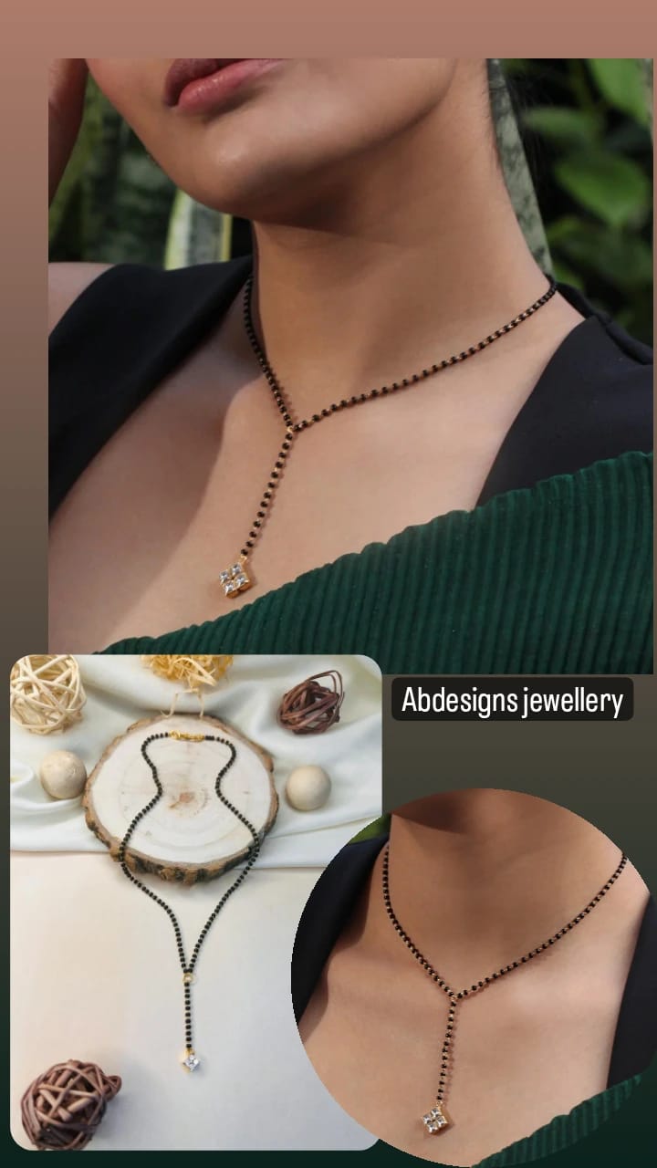 Elegant Gold Plated Diamond Mangalsutra - Abdesignsjewellery