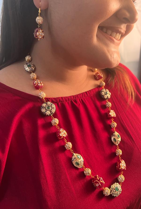 High Quality Multicolour Jaipuri Stone Mala