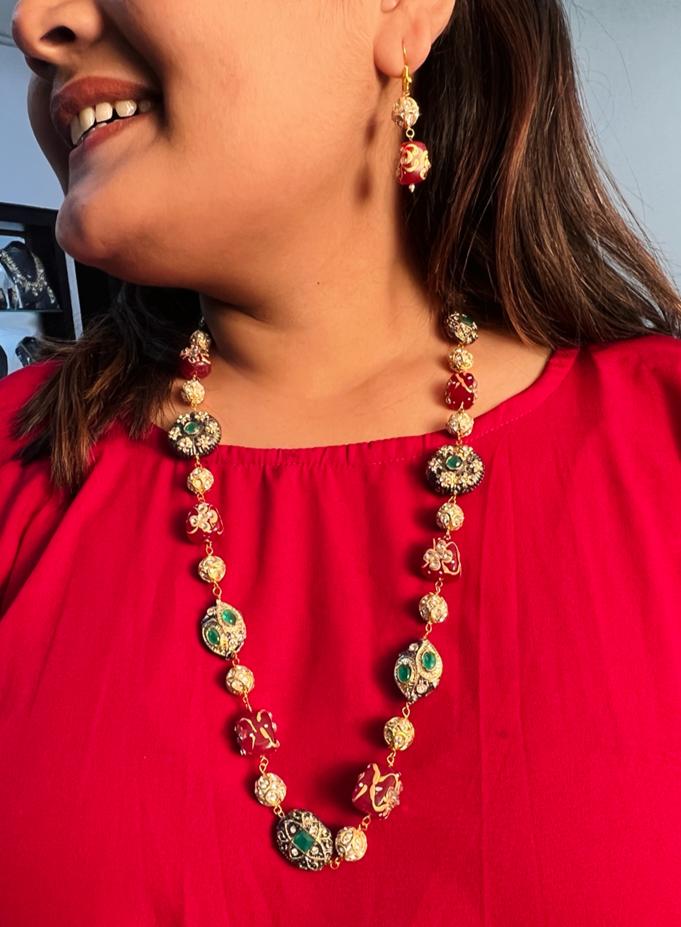 High Quality Multicolour Jaipuri Stone Mala
