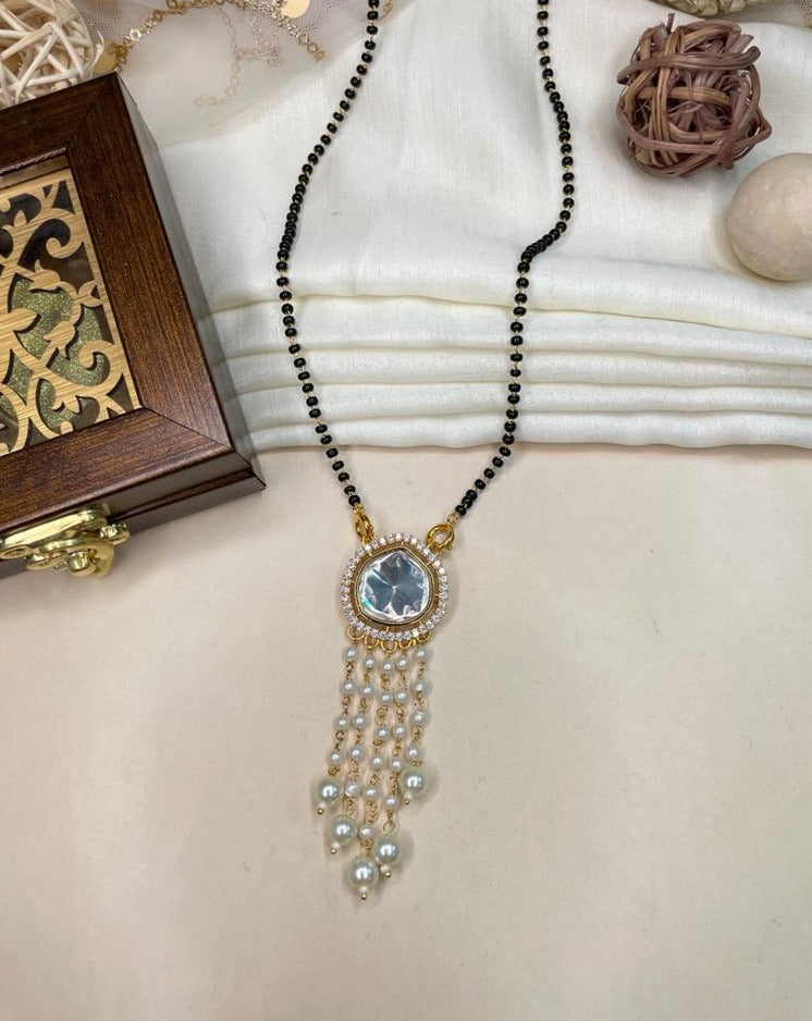 Enthralling Gold Polki Kundan Mangalsutra - Abdesignsjewellery