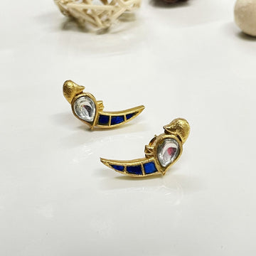 Vibrant Polki Parrot Gold Studs