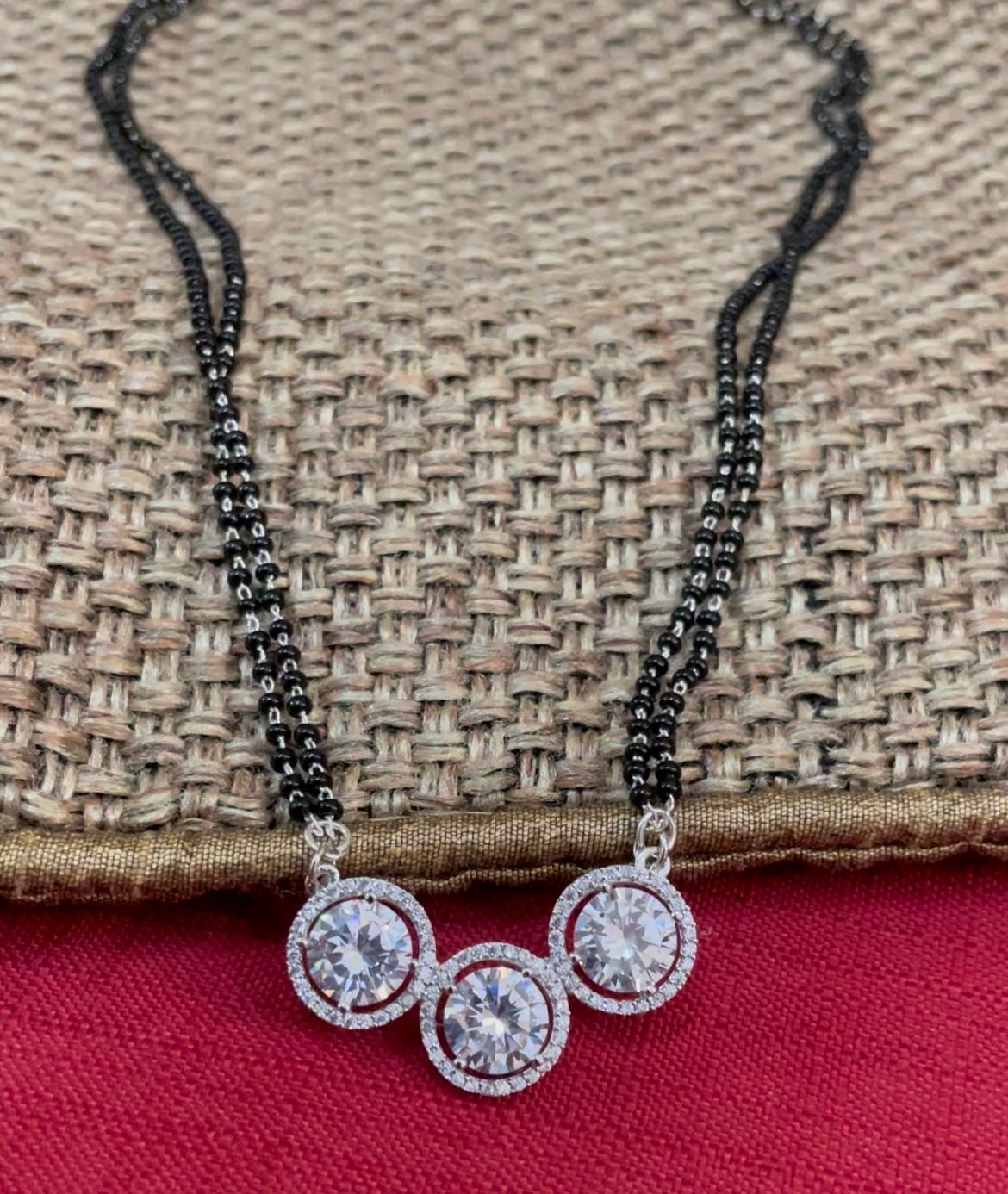 Astonishing Diamond Stone Mangalsutra - Abdesignsjewellery