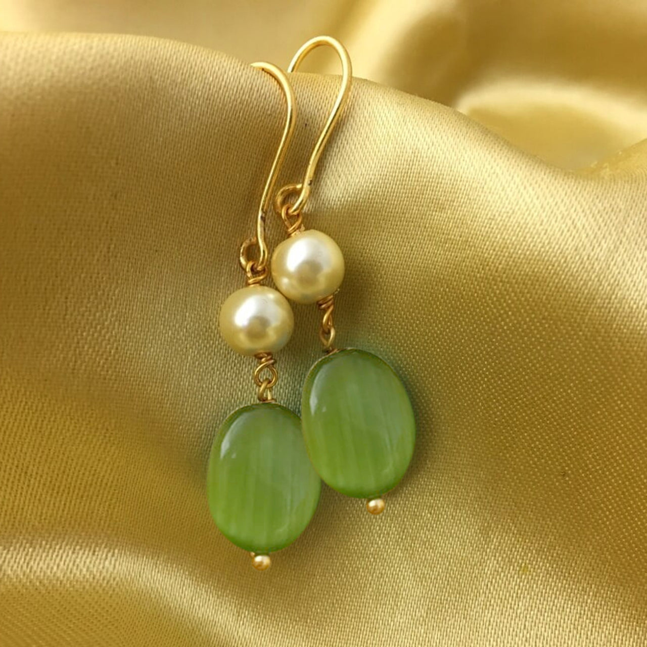 Natural Stone Colourful Hanging Pearl Earring Combo - Abdesignsjewellery