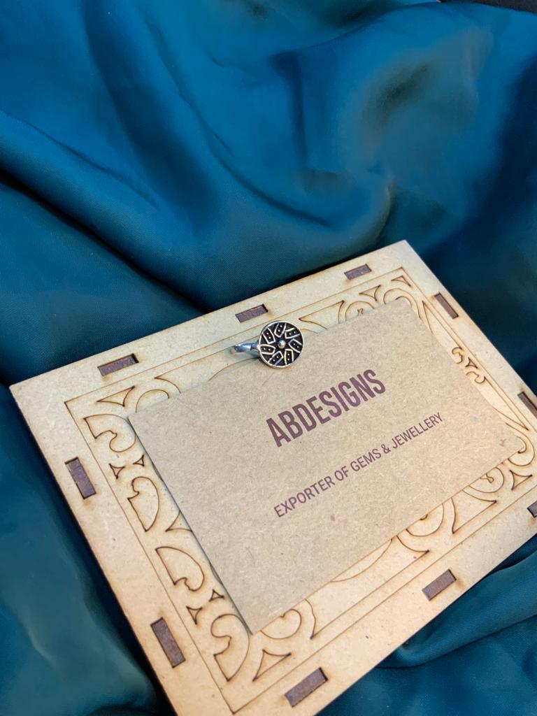 Round Chakra Silver Nose Pin