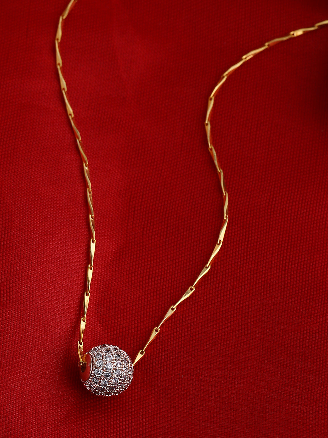 Rosegold Dailywear Round Pendent & Chain - Abdesignsjewellery