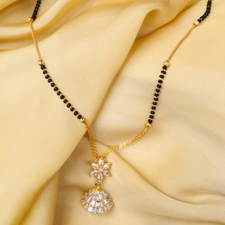 Flower Hanging American Diamond Mangalsutra - Abdesignsjewellery