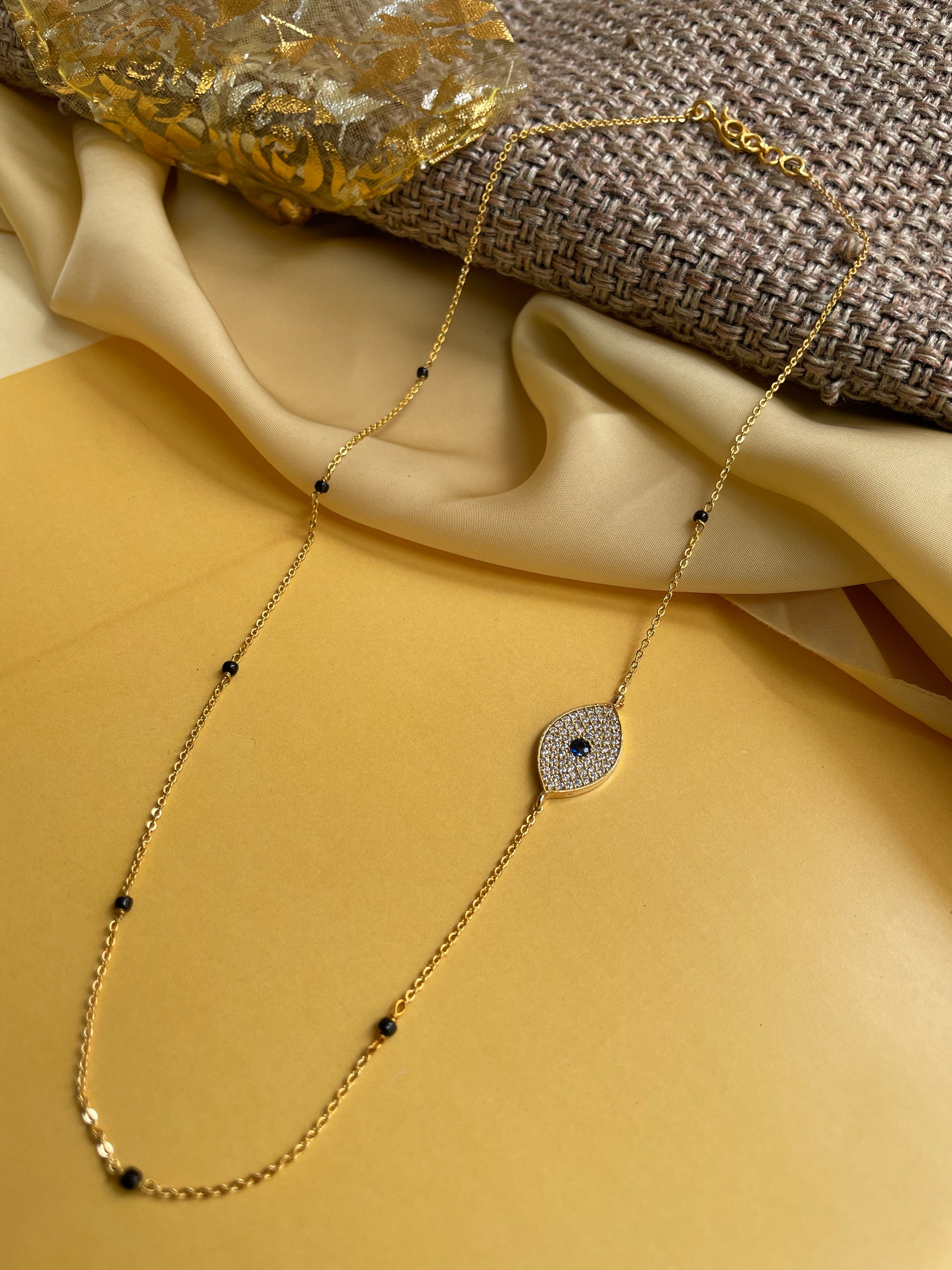 Goodluck Evil Eye Gold Plated Mangalsutra - Abdesignsjewellery